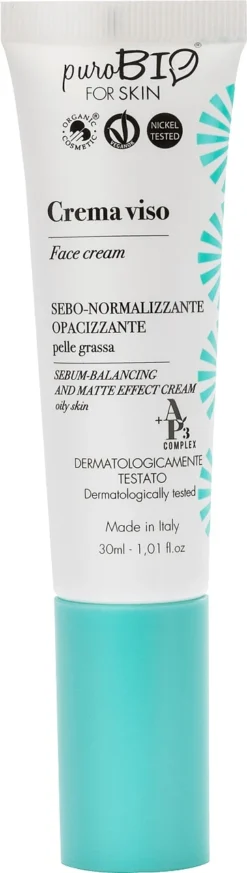 PuroBio Crema Viso Sebo-normalizzante Opacizzante 30ml