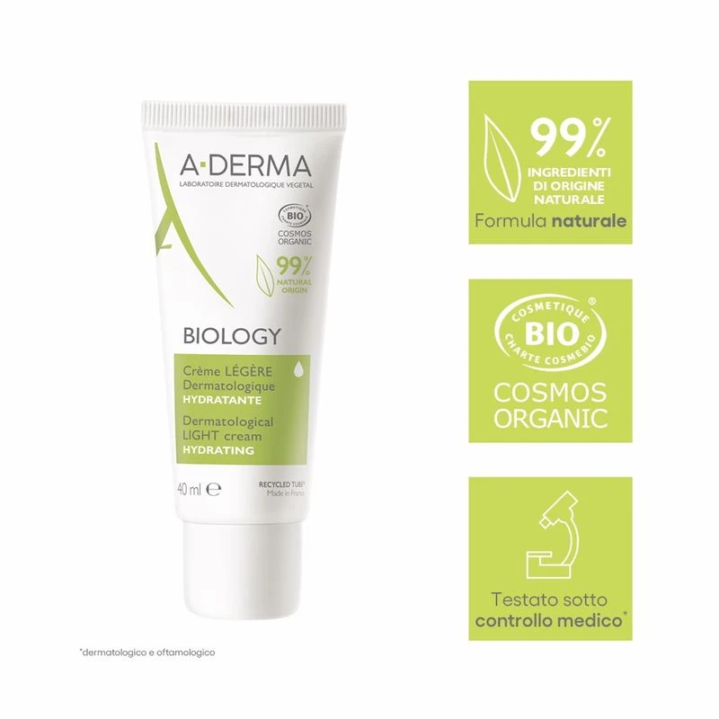 A-Derma BIOLOGY Crema Leggera Dermatologica Idratante 40ml 1 A-Derma BIOLOGY Crema Leggera Dermatologica Idratante 40ml