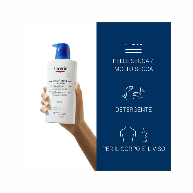 Eucerin UreaRepair Original Detergente Fluido 5% Urea 400ml 3 Eucerin UreaRepair Original Detergente Fluido 5% Urea 400ml - immagine 3