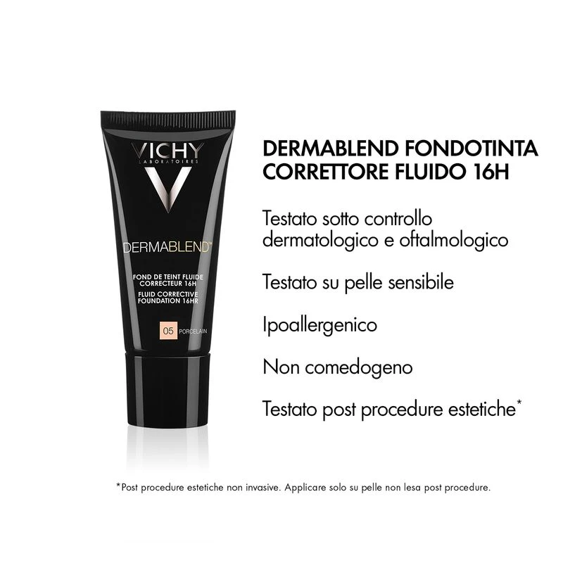 Vichy Dermablend SPF35 Fondotinta Fluido Coprente Tonalità 45 30ml 5 Vichy Dermablend SPF35 Fondotinta Fluido Coprente Tonalità 45 30ml - immagine 5
